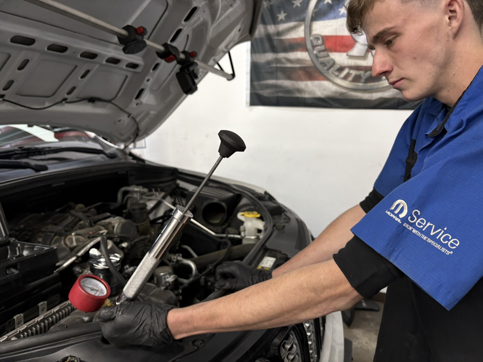 Pressure testing the cooling system before deciding what to replace.